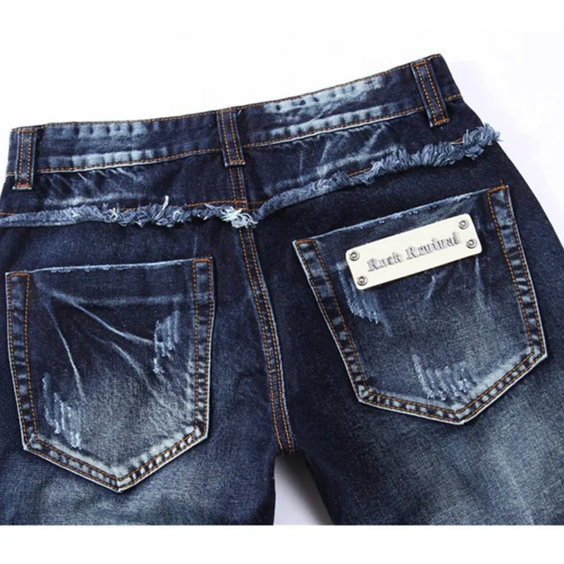 70% OFF Aolamegs Jeans Men Patchwork Tassel Jeans Male ripped Denim Pants Distressed Slim Casual Fashion Cargo Trousers Streetwear men