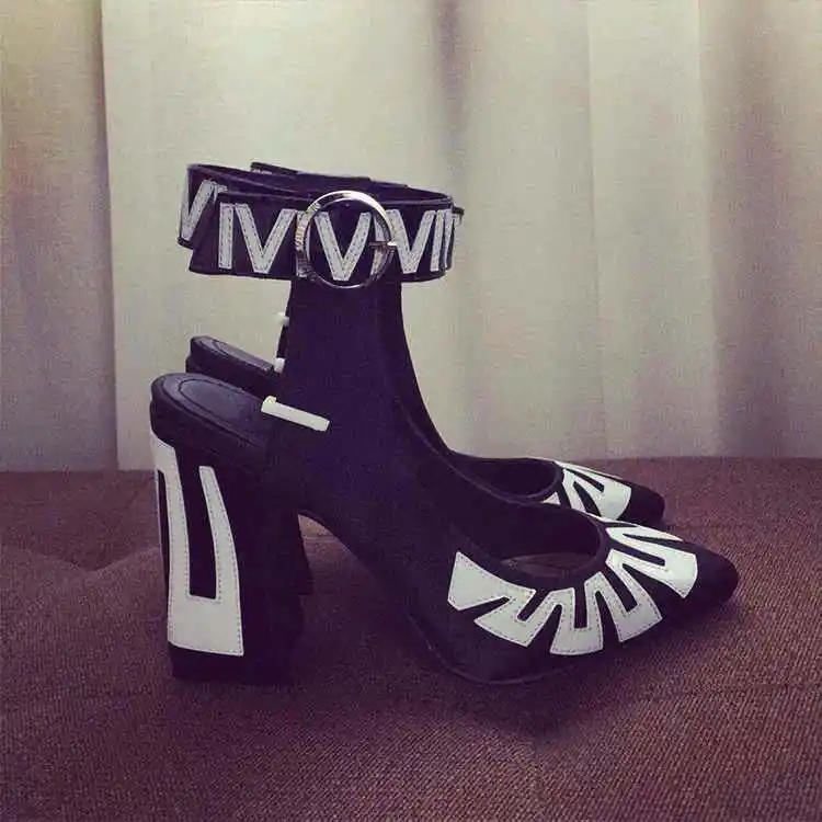 New Arrival Woman Shoes Pointed Toe Zapatos Mujer Slingback Woman Gladiator Wedding Party Dress Office Pumps Woman Buckle