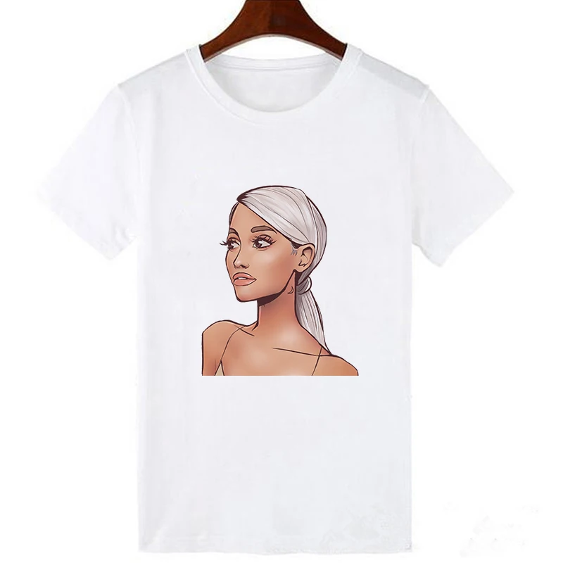 19bk1085-white Lei SAGLY Ariana Grande женская футболка Эстетическая мода ulzzang Повседневная футболка harajuku kawaii 90s футболки женские топы - Цвет: 19bk1085-white