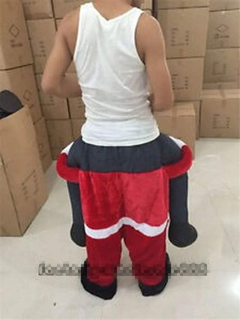Details Santa Claus Costume Mascot bring ride on piglet back my adult children's dress Christmas Santa Claus Gift Party