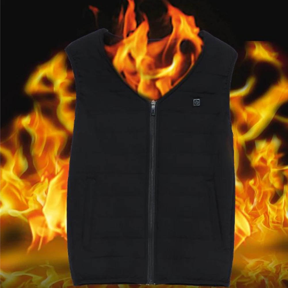 Electric USB Heated Vest Skiing Jackets Warm Up Heating Pad Cloth Body Warmer Men/Women