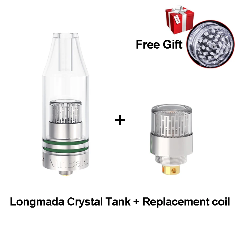 Tank and Coil Longmada кристаллический резервуар распылитель система отопления воск масло сухой травы разбиться испаритель нить 510 чистый кварц камера для Dab ручка Vape - Цвет: Tank and Coil