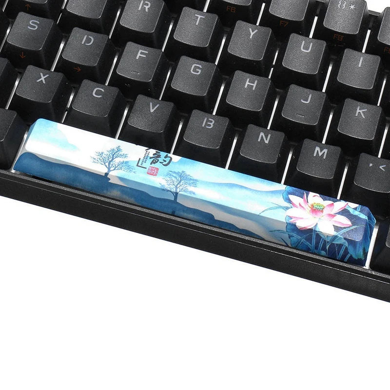 6.25U Новинка Keycap пятисторонняя Dyesub Лотос пруд Fly Space Bar