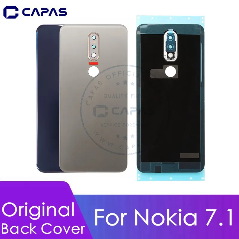 Для Nokia 7,1 Задняя крышка батареи для Nokia 7,1 задняя крышка 5,8" Задняя крышка корпуса Замена двери запасные части