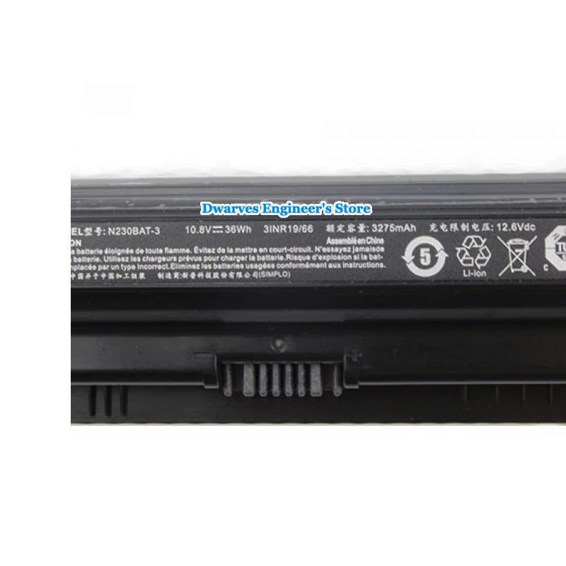 Bateria Genuína do Portátil N230bat3 para as Baterias 10.8v 3275mah do Caderno de Clevo N230bat3 Blocos Recarregáveis da Bateria do Li-íon de 36wh - Imagem 6