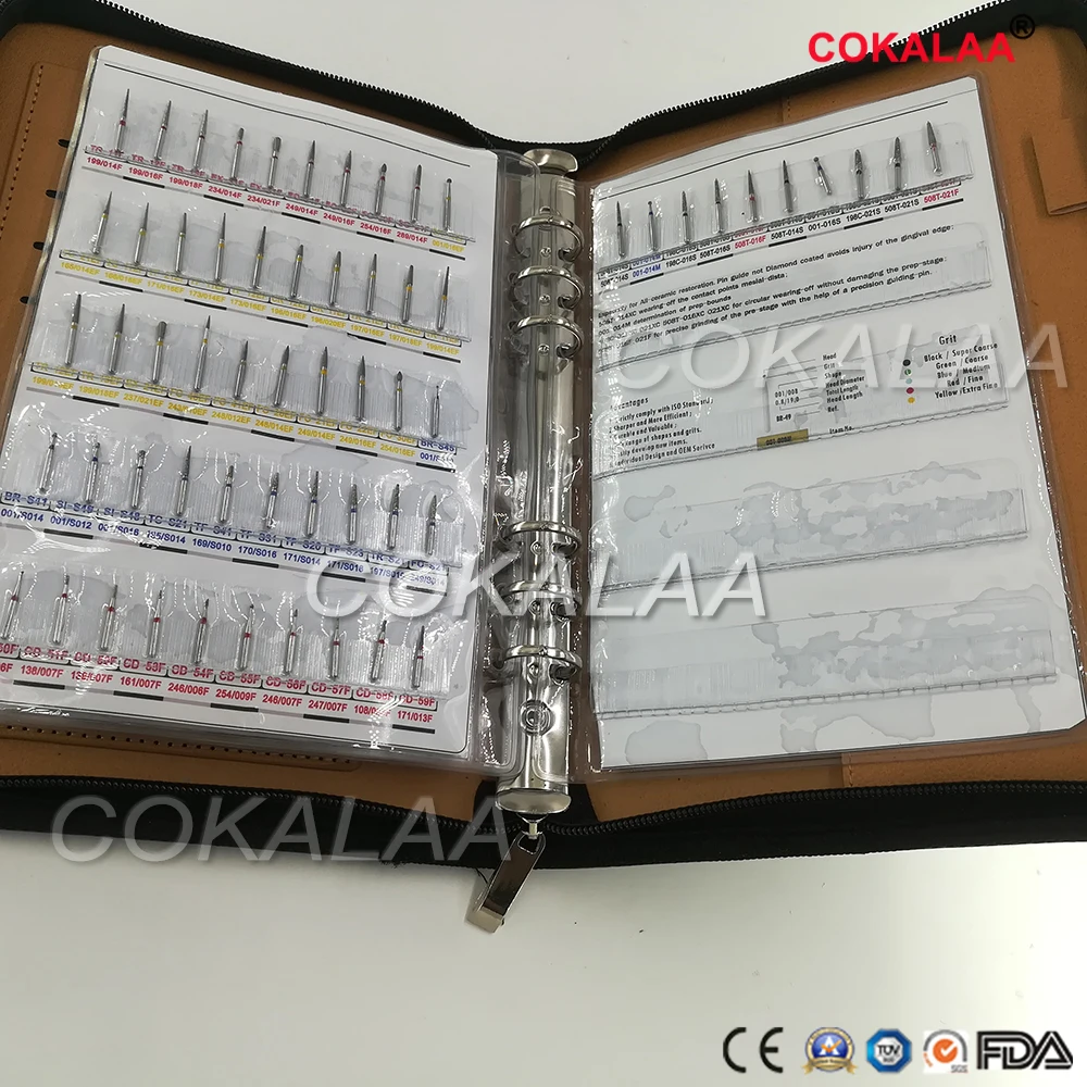 COKALAA стоматологический алмазный бор книга с образцами 210 модели с рисунком в виде алмазной Бур каталог Стоматологический материал FG боры для обучения
