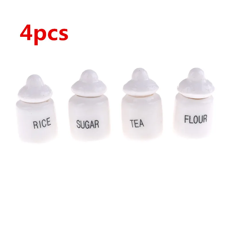 4pcs 1/12 casa de muñecas en miniatura mono blanco cerámica de existencias vasos cocina zuganwp 4 
