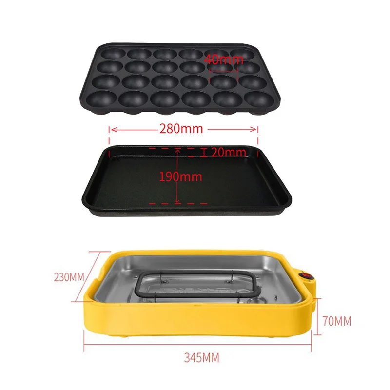 Takoyaki Baking Machine 220V Chibi Maruko Household Electric Octopus Balls Grill Pan Professional Cooking Tools