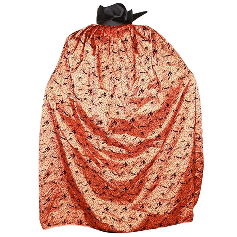 

1PC Halloween Stand-up Collar Cape Kids Adults Spider Web Cloak (120CM Orange)