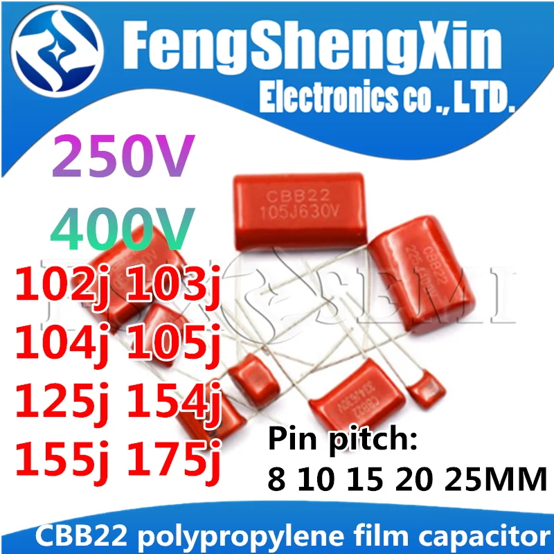 50PCS CBB81 102K 1000V 0.001UF 1NF P5 Metallized Film Capacitor