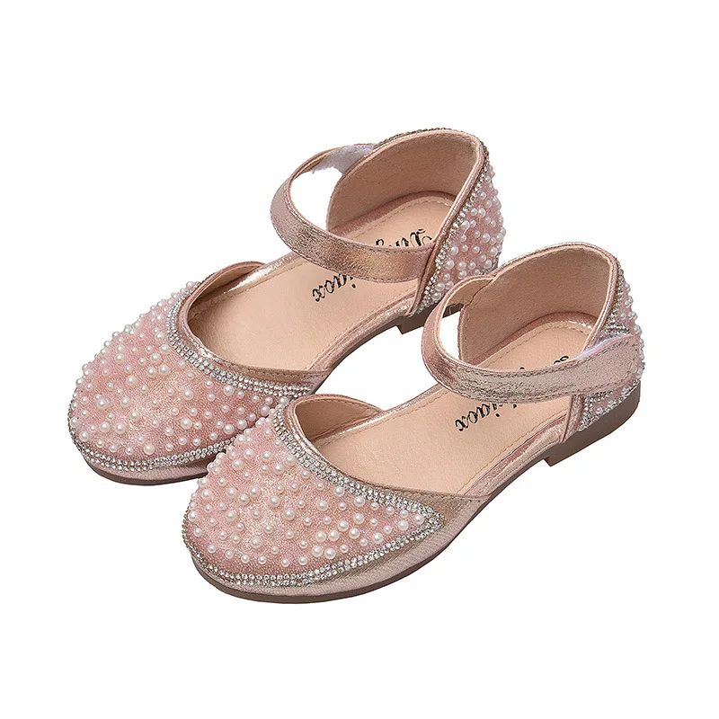

Children's Shoes 2020 Spring Summer New Children's Leather Student Beaded Sandals Big Size Korean Girls Princess Shoes B773