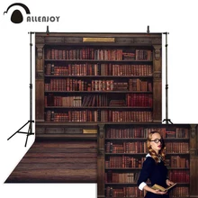 

Allenjoy Bookshelf Backdrops Study Library Graduation Season Back to School Wall Decor Photography Background Photo Studio Props