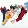 Calcetines de moda para niños con lazos, calcetín hasta la rodilla, de algodón, suaves, largos, de princesa ► Foto 1/6
