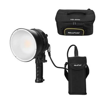 

NiceFoto HB-600B Handheld Light Fill-in Lamp 5500K Brightness 60W APP Remote Control Li-ion Battery Power Adapter Carry Bag