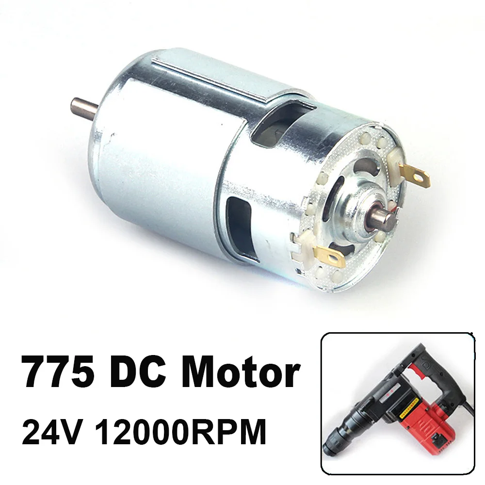 Motor 12v 24v 12000rpm Grande Torque Micro Motor com Rolamento de Esferas Dobro para Ferramentas Elétricas Aspiradores Fãs Faça Você Mesmo Brinquedos 775 dc
