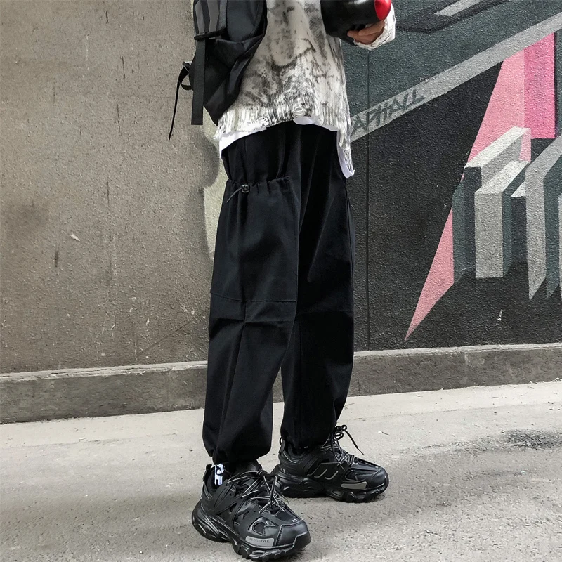 Мужские прямые брюки для отдыха, повседневные брюки, свободные брюки, активный эластичный хип-хоп модный тренд, мужские спортивные штаны для бега, размер S-2XL