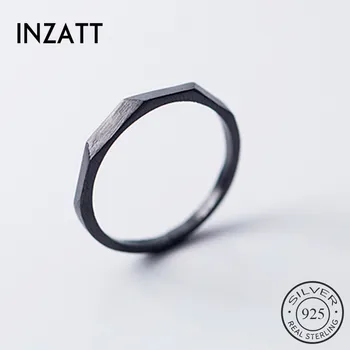 

INZATT Real 925 Sterling Silver Geometric Ring For Fashion Women Punk Fine Jewelry Minimalist Accessories 2019 Gift