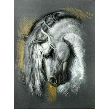 

Diy Diamond Painting Cross Stitch Needlework Horse head picture 5D Diamond Mosaic Unfinished Diamond Embroidery Home decor