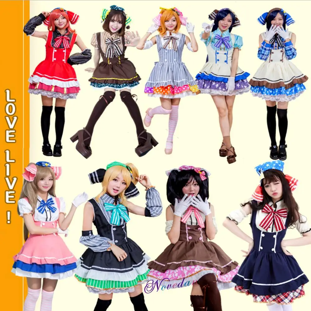 

Anime Love Live Nico Yazawa Kotori Minami Maki Tojo Ellie Rin Candy Maid Japanese Uniform Princess Lolita Dress Cosplay Costume