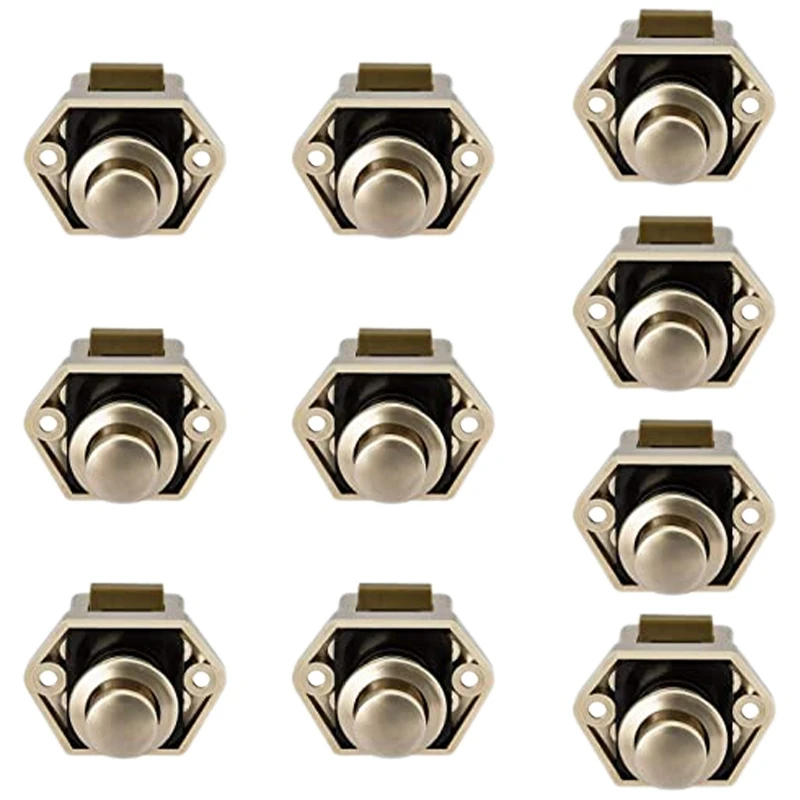 

10PCS Camper Car Push Lock 20mm RV Caravan Boat Motor Home Cabinet Drawer Latch Button Locks for Furniture Hardware