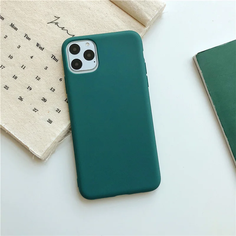 green N1986N чехол для телефона для iPhone 11 11 Pro Max X XR XS Max 6 6s 7 8 Plus модный карамельный цвет простой сплошной цвет мягкий силиконовый чехол - Цвет: green