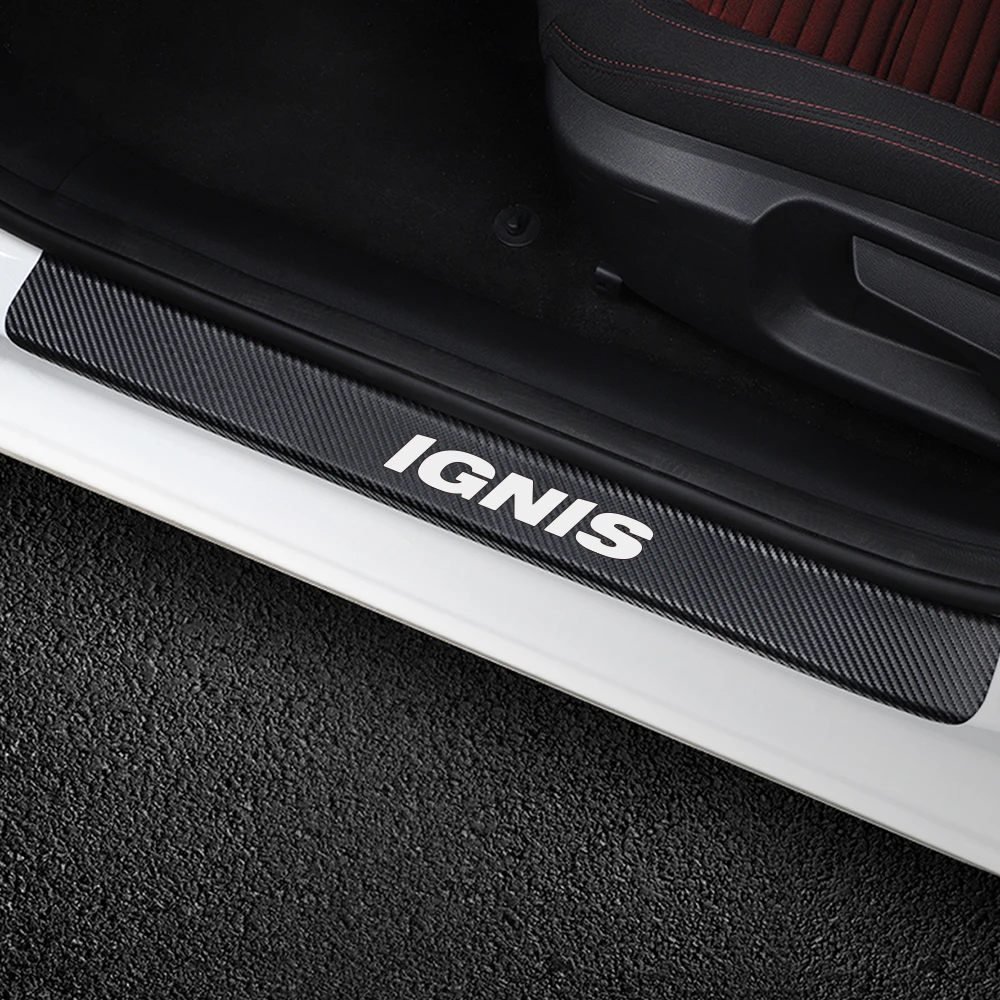 

For Suzuki Ignis 4PCS/Set Car Styling Car Door Sill Stickers Scratch Protection Auto Carbon Fiber Decals Car Tuning Accessories