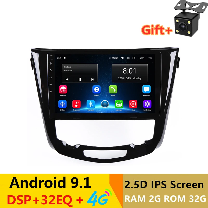 10,1 "2G ram 32G rom Android автомобильный DVD видео плеер gps для Nissan X-Trail 2014-2016 Qashqai