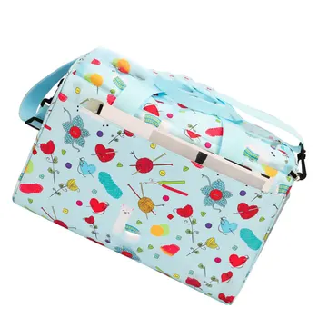 

1Pc Practical Oxford Handbag DIY Knitting Tools Storage Bag Durable Pouch Woolen Yarn Container for Storage Sky-blue