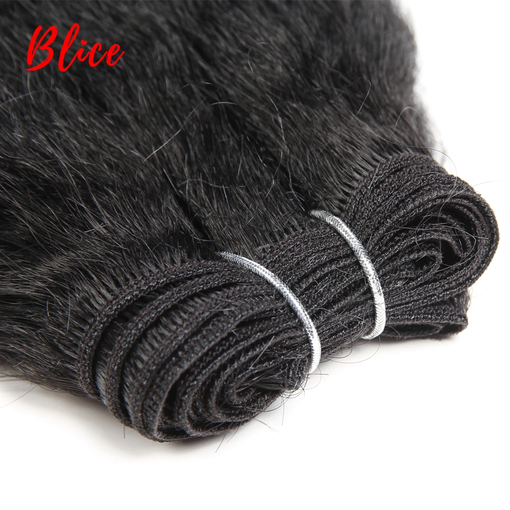 Blice Synthetic Hair Extensions hair extensions Kinky Straight Weaving 12-30Inch Natural Black Hair Bundles For Women All Color Available 1Pcs
