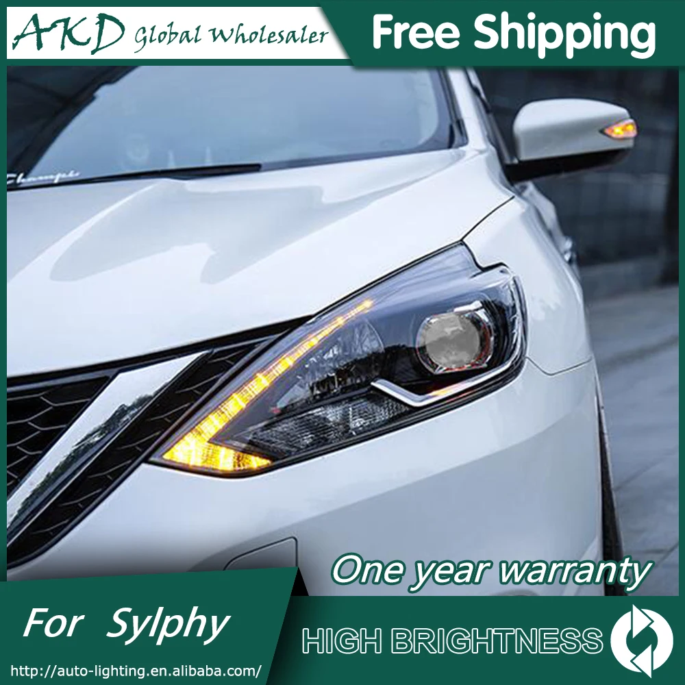 AKD автомобильный Стайлинг Головной фонарь для новых Nissan Sylphy фары- Sentra Almera светодиодный фар D2H Hid биксеноновый луч