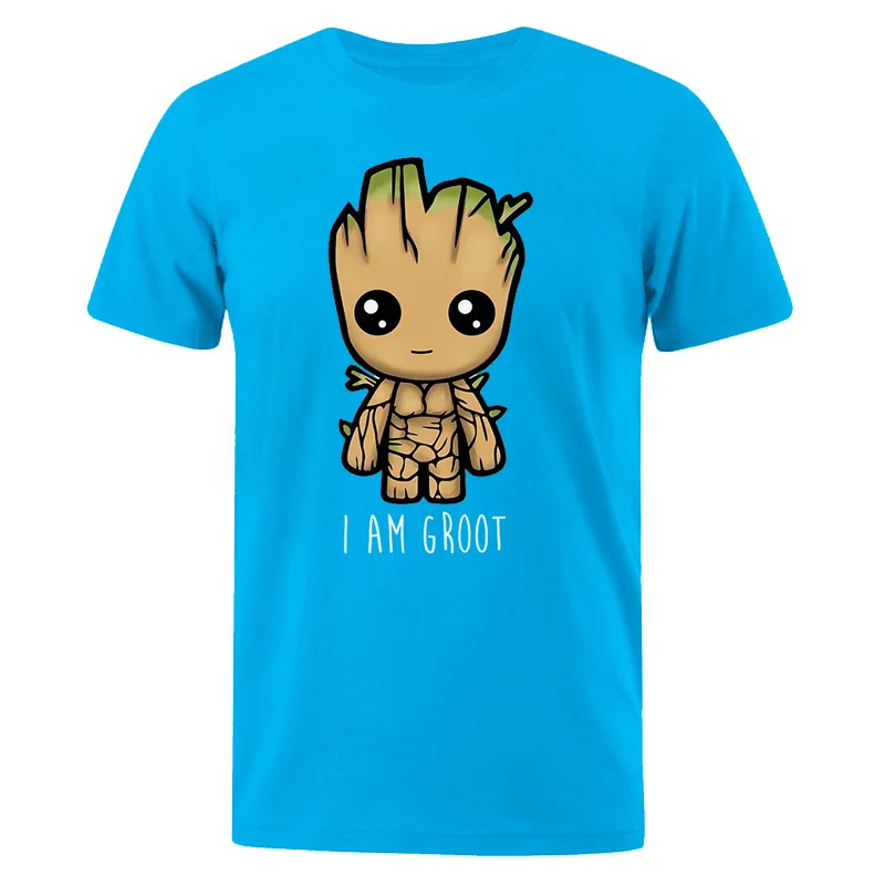 I Am Groot хлопковая Футболка мужская Повседневная Хип-хоп мужские Футболки Уличная Мужская футболка с милым принтом Грут летние мужские брендовые топы тройники