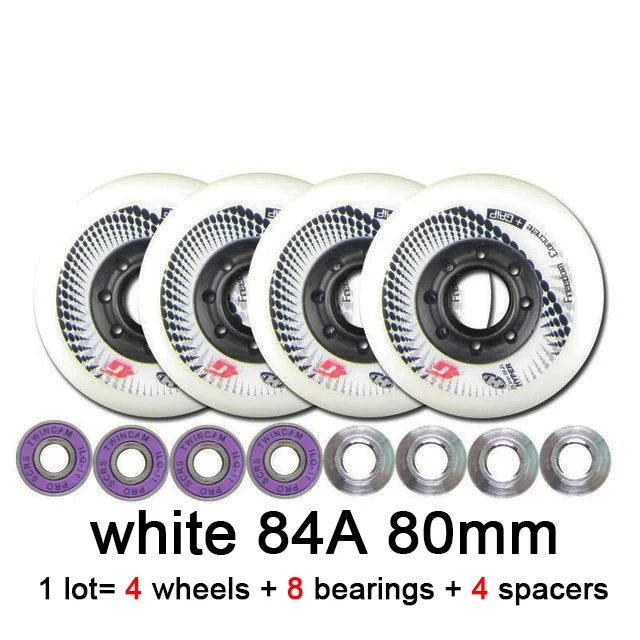 4 wheels 8 Bearings Hyper+ G 80 мм 84A ролики для роликовых коньков слалом слайды колеса для детей взрослые патины костюм для SEBA Powerslide обувь LZ36 - Цвет: 4 wheels 8 Bearings