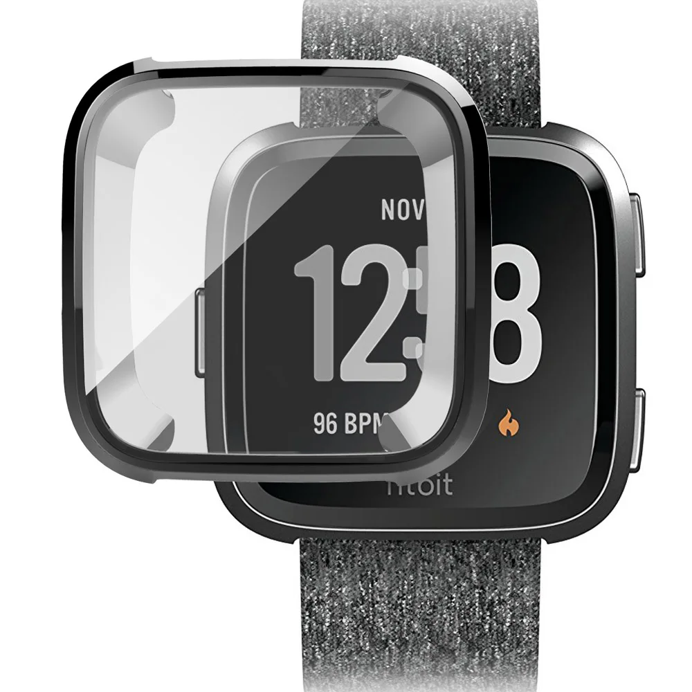 Покрытие прозрачный ТПУ чехол для экрана для Fitbit Versa Общая защитная крышка бампер Смарт-часы долговечные аксессуары