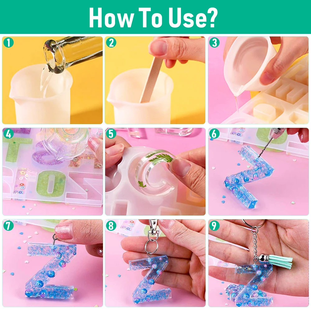 194 шт полимерные формы письмо брелок в форме числа смолы для ювелирных изделий