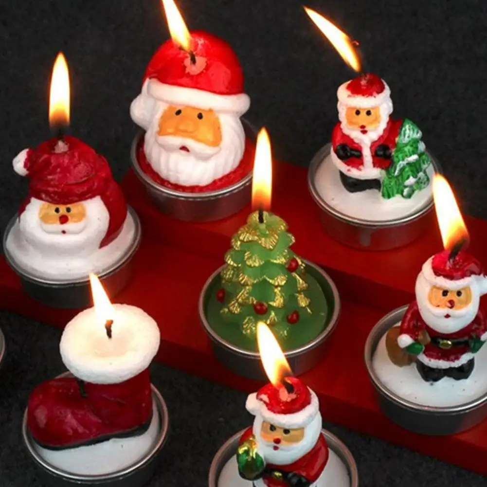 3 шт Рождественский Санта/Снеговик/дом/конус свеча чай светильник для декорации сцены