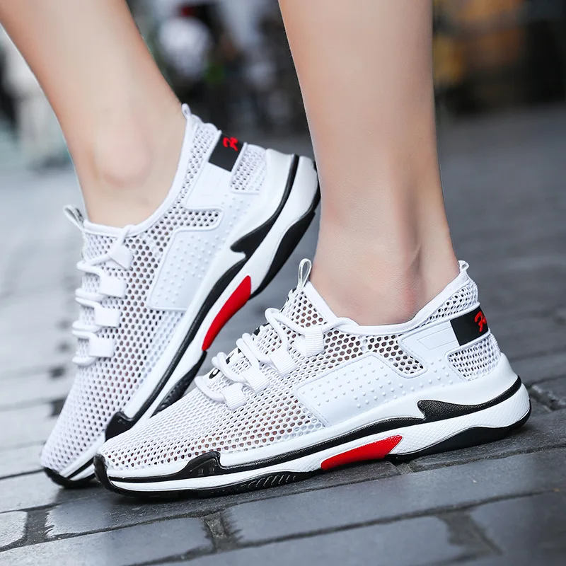 

New Style Summer Breathable Hollow out COUPLE'S Shoes Teenager Athletic Shoes Casual Mesh Shoes Large Size Unisex Shoes