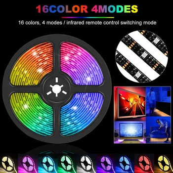 

Ribbon LED Strip Light Free Cut SMD 5050 USB Connection Flexible RGB Music Sync 40key Remote Controller Home Decor TV Backlight