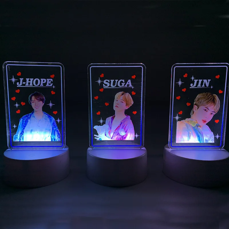 KPOP Bangtan мальчиков красочный акриловый Ночной светильник Настольная лампа карта душа Persona JUNG KOOK JIMIN JIN SUGA J-HOPE FH206