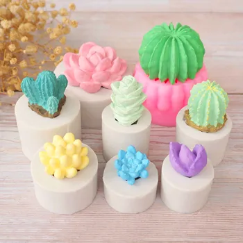 

Succulent plants Meaty cactus lotus Silicone Mold Sugarcraft Fondant Mousse Cake Decorating Chocolate GreenGarden microlandscape