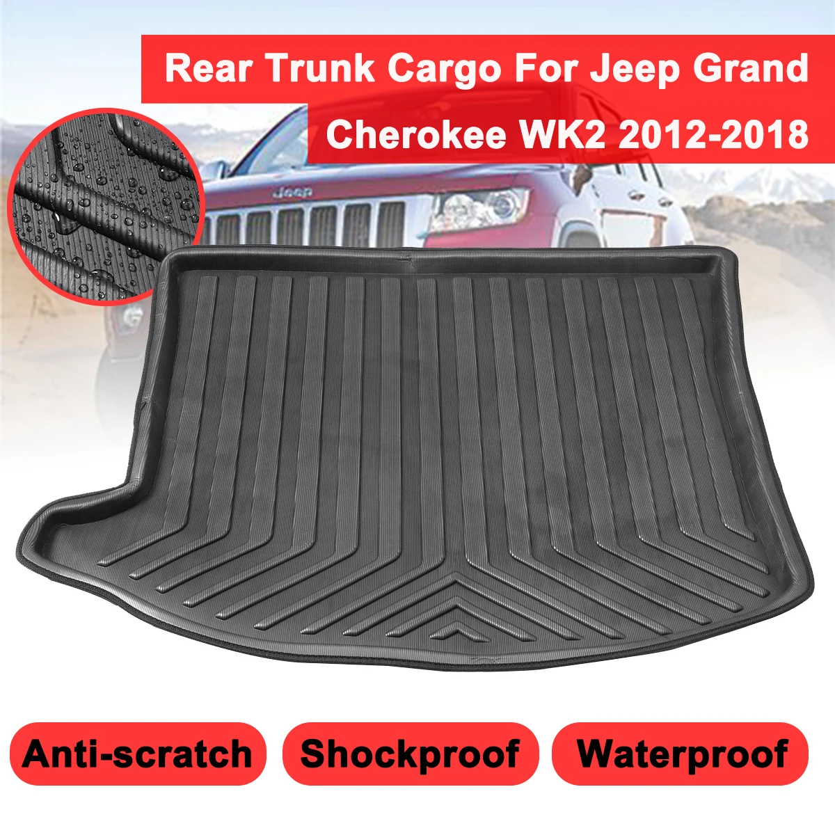 Коврик для багажника задний багажник Jeep Grand Cherokee WK2 2012 2013 2014 2018 ковровое покрытие
