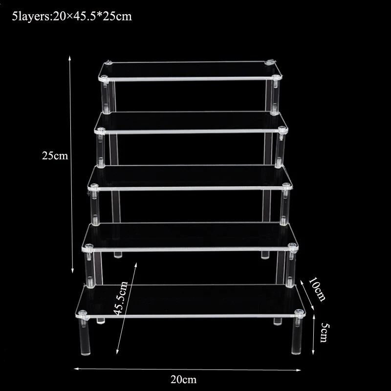 Widen10cm Acrylic Storage Jewellery Display Model Stud Makeup Figure Doll Stand Decoration Put Doll Hand Handle Trapezoidal