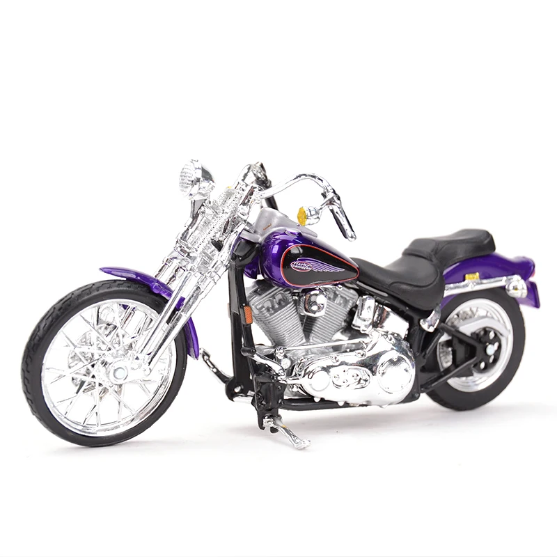 1:18 Maisto Harley Davidson 2001 FXSTS Springer Softail Motorcycle Purple New 