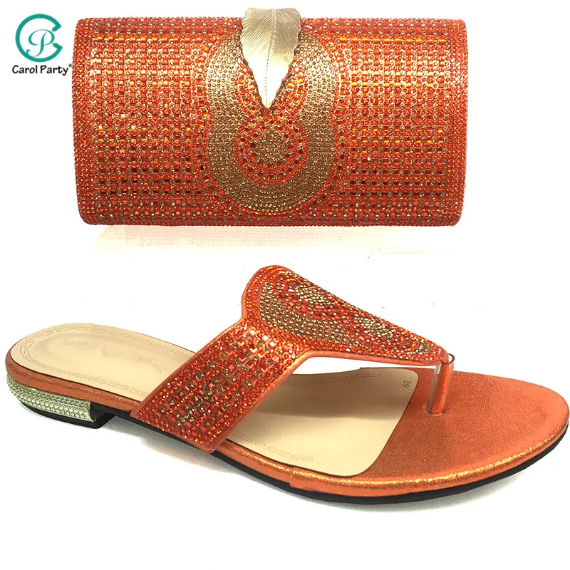 Orange Hot Selling and Latest Orange Color Italian design Ladies Shoes African Party Shoes for Women Nigerian Women Sandals Shoes - Цвет: Orange