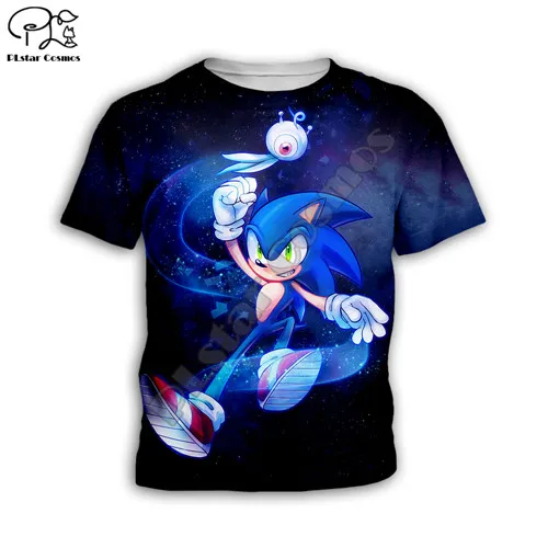 Kids t shirts Дети каваи аниме Super Sonic с принтом детские 3d толстовки с капюшоном и с рисунками из мультфильмов, ежика, футболка с рукавом для мальчиков и детей пальто на молнии Футболка Штаны - Цвет: Kids t shirts