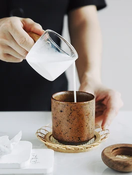 

Japanese retro style creative stoneware household water cup wine glass coffee cup Kung Fu tea cup restaurant tableware tea cup