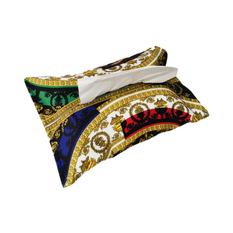 Tissue Case Box Velvet Home Reusable Travel Pouch Towel Napkin Papers Bag Holder Tissue Box Container for Office Home Decoration