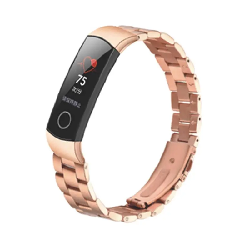 Розовое золото Металлический ремешок для часов huawei Honor Band 4 ремешок Металлический Стальной браслет huawei Band 4 ремешок браслет из нержавеющей стали замена - Цвет: Розовое золото