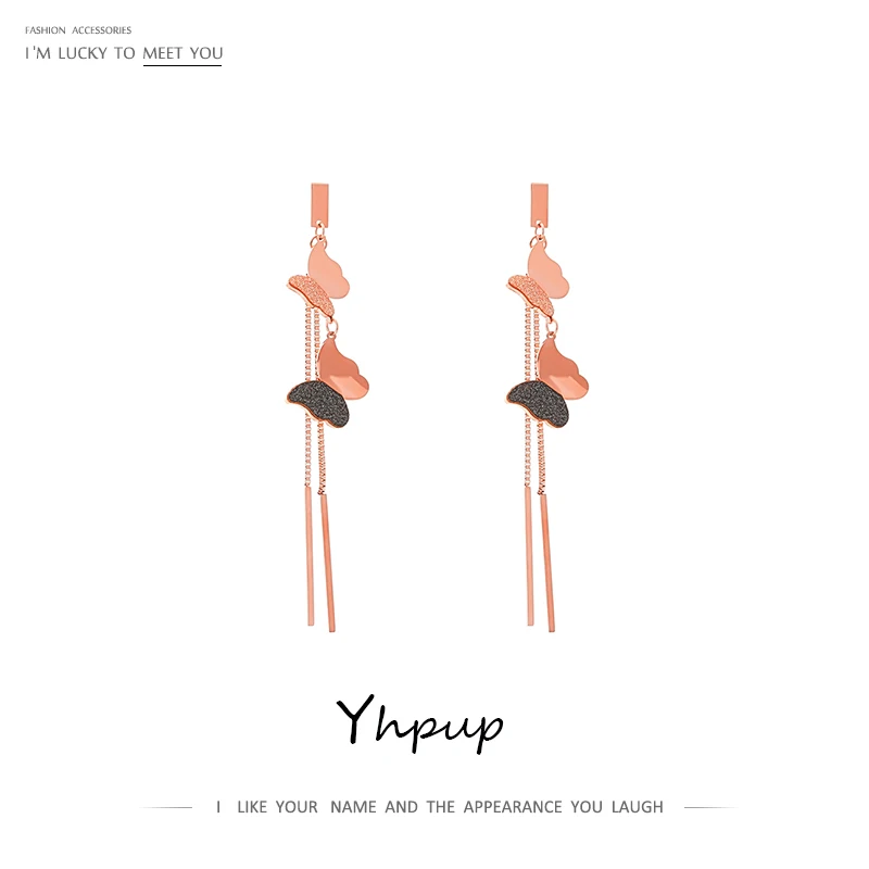 Серьги-подвески с длинными кисточками Yhpup 316L серьги из нержавеющей стали