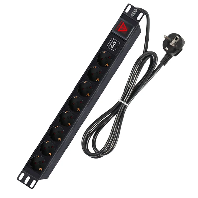 19inch Промышленный PDU шкаф мощность 2метра удлинитель розетка 8