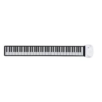 

88 Keys Professional Silicone Piano Keyboard Portable Roll Up Electronic Keyboard With Bluetooth Christmas Gift - Black + White